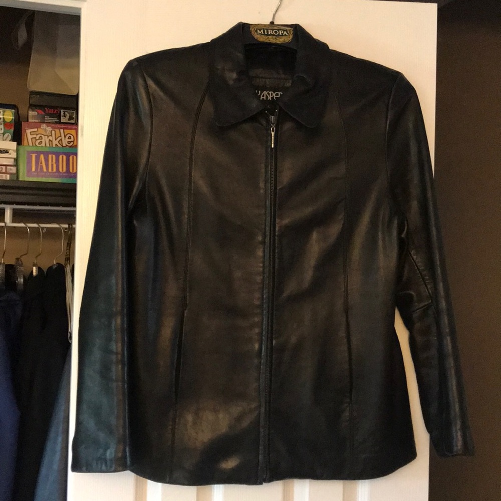 Black leather jacket